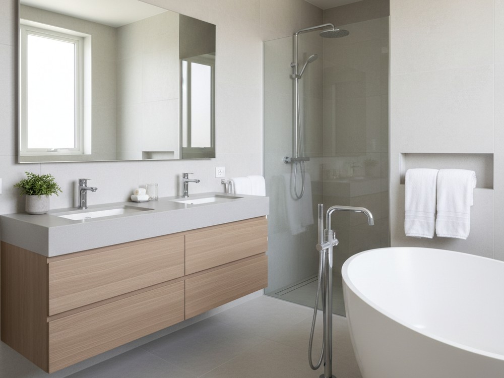 Salle de bain rénovée par un plombier à Quimper